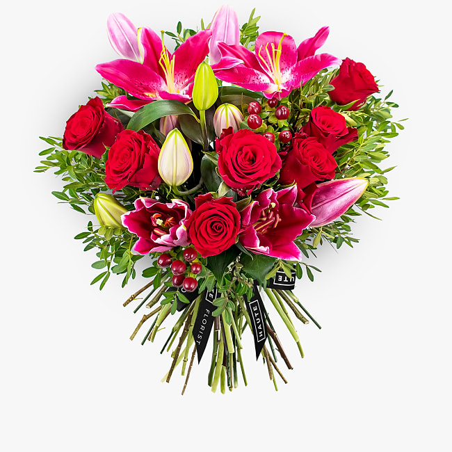 Valentine's Roses & Lilies Haute Florist